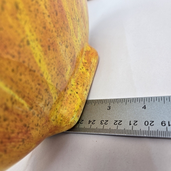 Italian Hand Made Flower Vase Bright Bold Hand Painted Flowers Yellow Orange - Picture 13 of 14